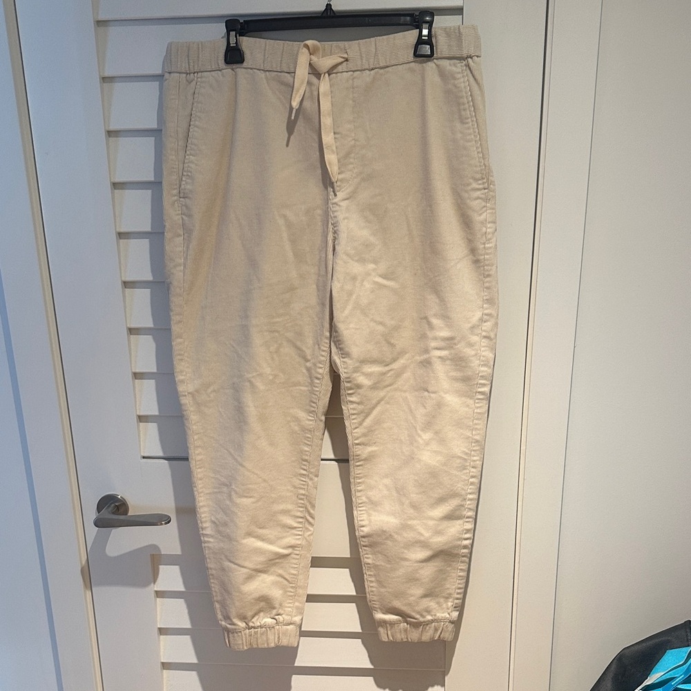 Men's cream corduroy Jogger Pants